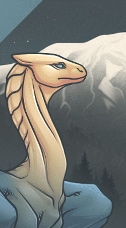 Cropped artwork by Mistywren of a portrait of a Pern dragon.