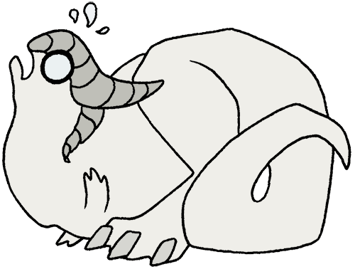 Stressed carnotaurus mascot.